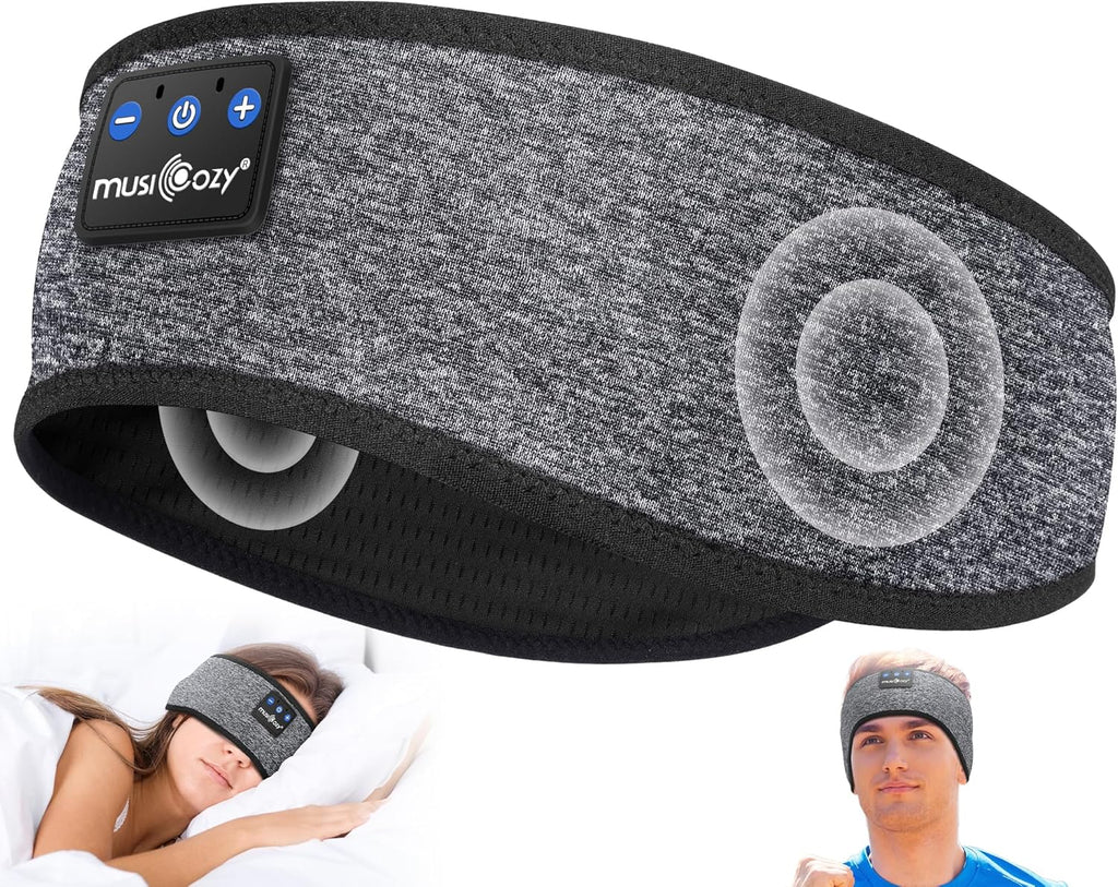 Sleep Headphones Bluetooth 5.4 Headband, Wireless Earphones Music Sleep Earbuds Sleeping Eye Mask with HD Stereo Speakers for Workout Running Travel Yoga, Ideal Gifts for Men Women
