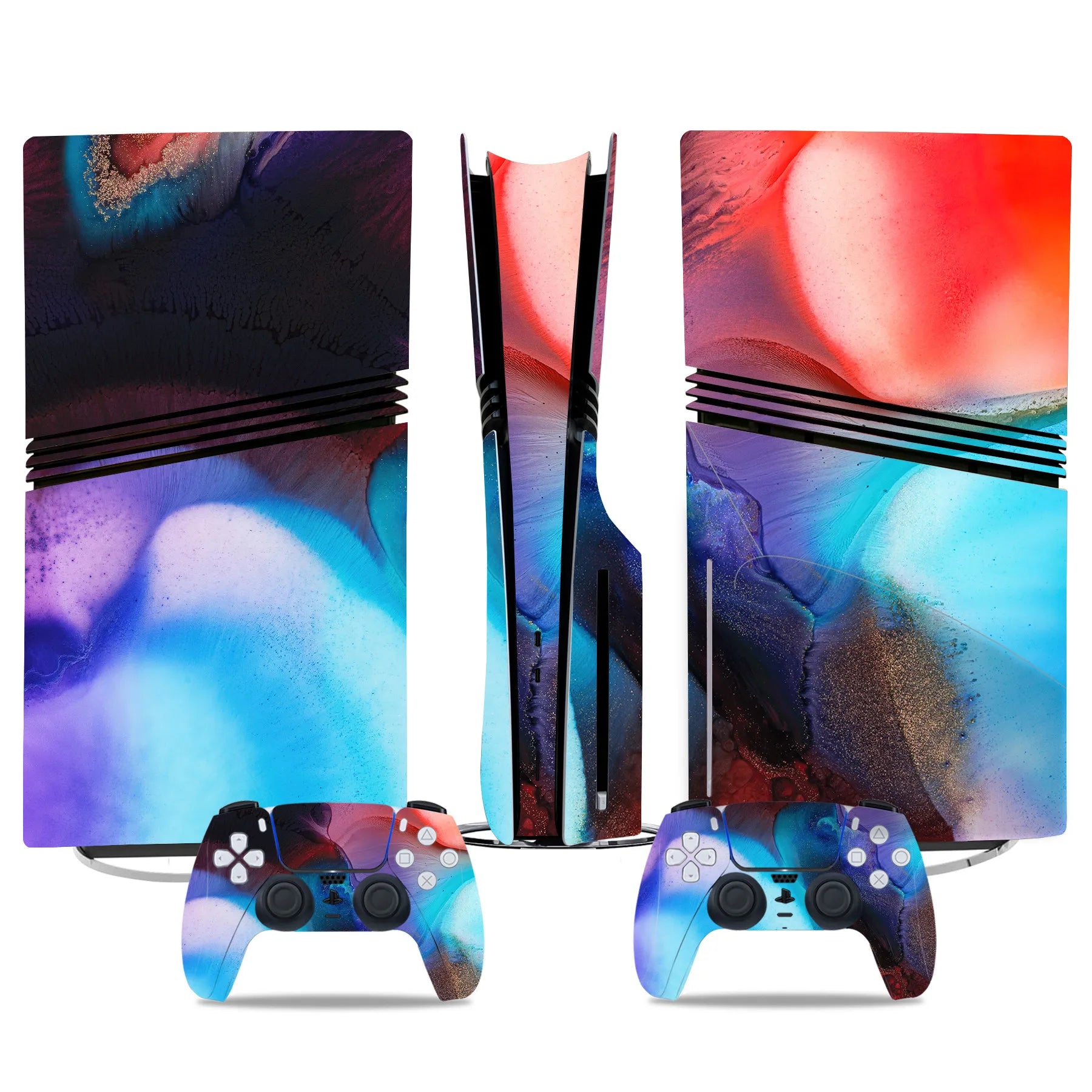 New Game PS5 Pro Disc Edition Skin Sticker Decal Cover for PS5 Pro Disc Console and 2 Controllers PS5 Skin Sticker