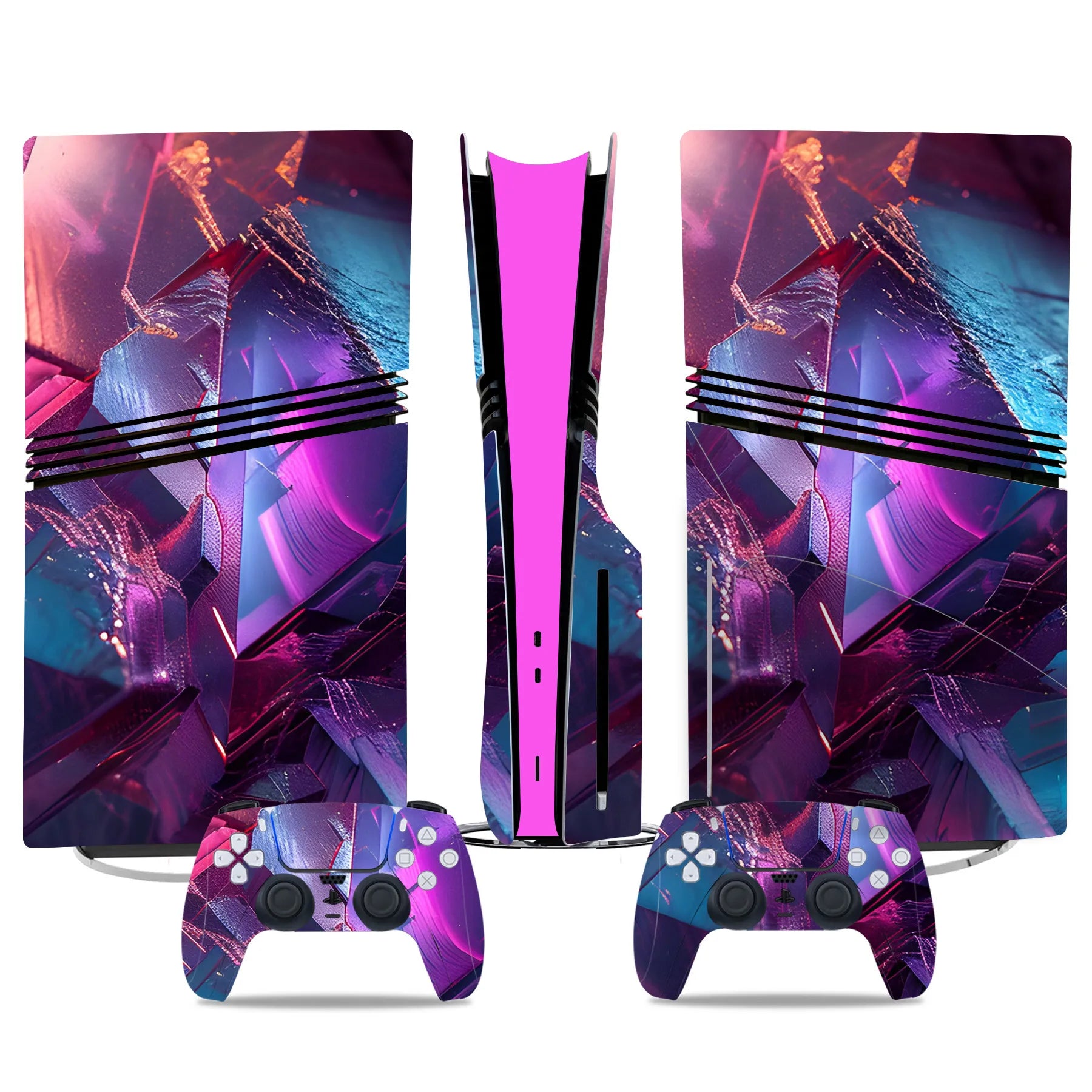 New Game PS5 Pro Disc Edition Skin Sticker Decal Cover for PS5 Pro Disc Console and 2 Controllers PS5 Skin Sticker