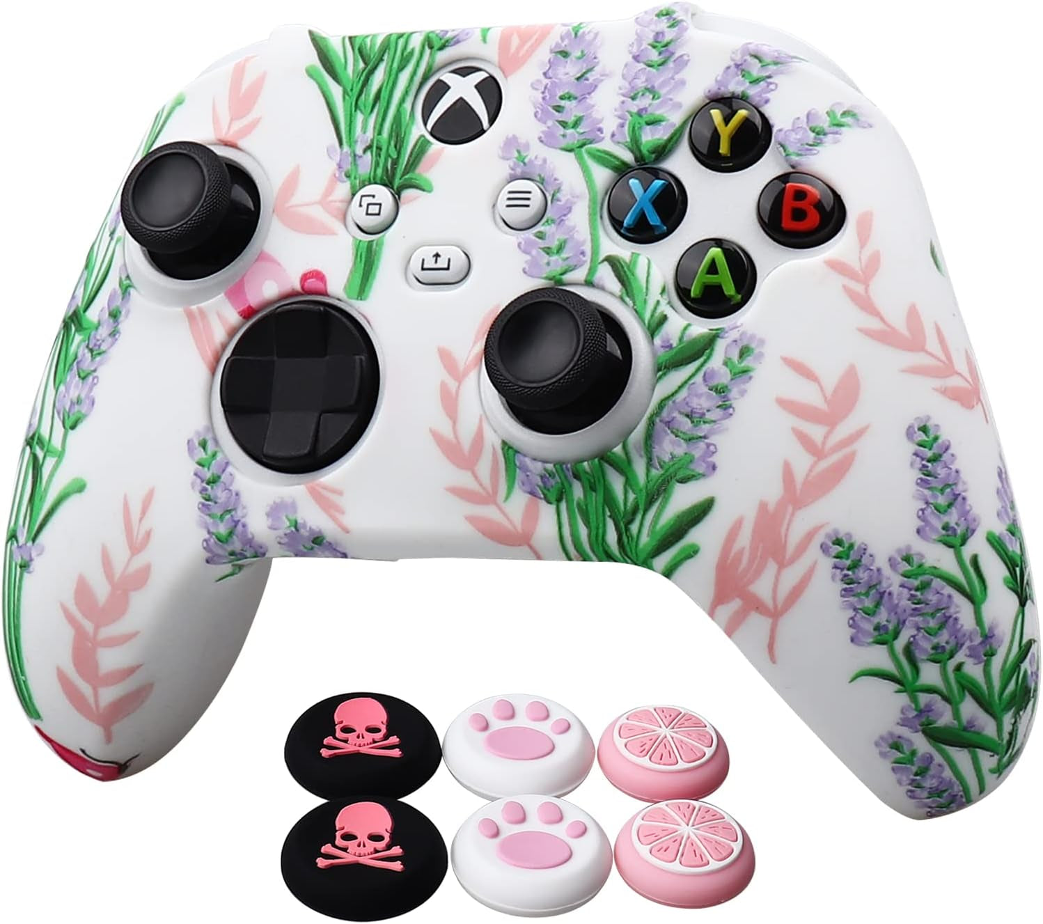 Controller Skins ,Silicone Controller Cover Skin Protector Compatible for Xbox Series S/X Controller (Pink Pro Thumb Grip X 6)
