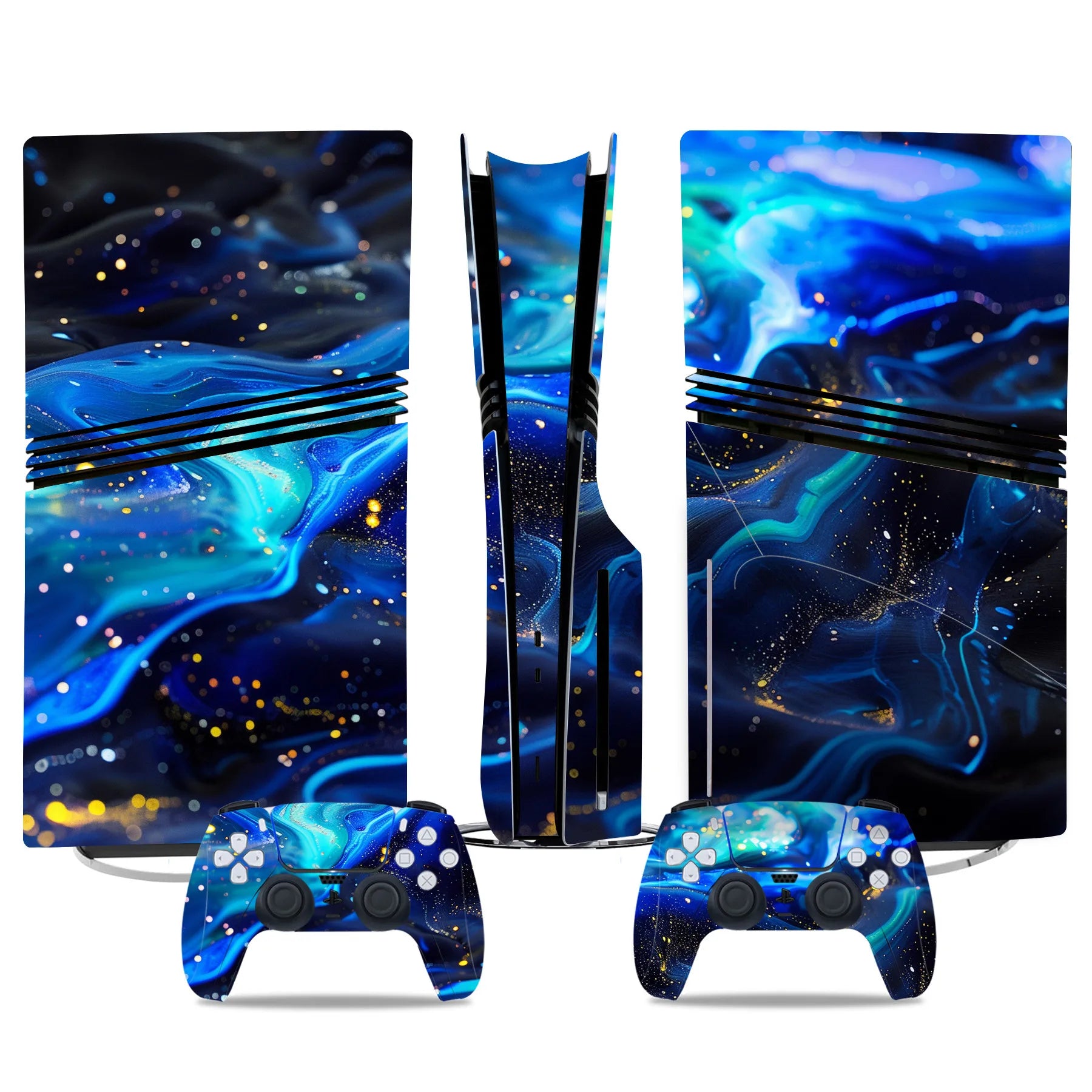 New Game PS5 Pro Disc Edition Skin Sticker Decal Cover for PS5 Pro Disc Console and 2 Controllers PS5 Skin Sticker