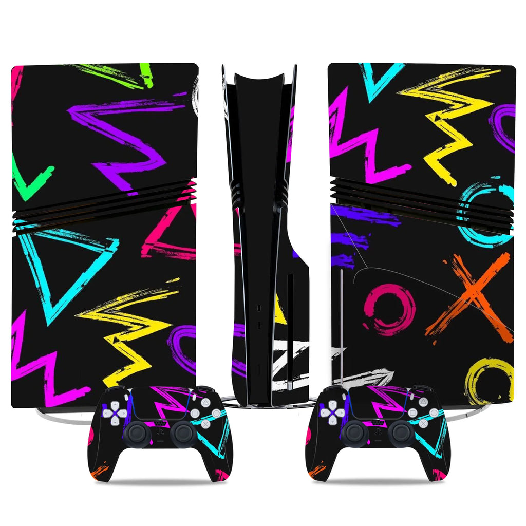 New Game PS5 Pro Disc Edition Skin Sticker Decal Cover for PS5 Pro Disc Console and 2 Controllers PS5 Skin Sticker