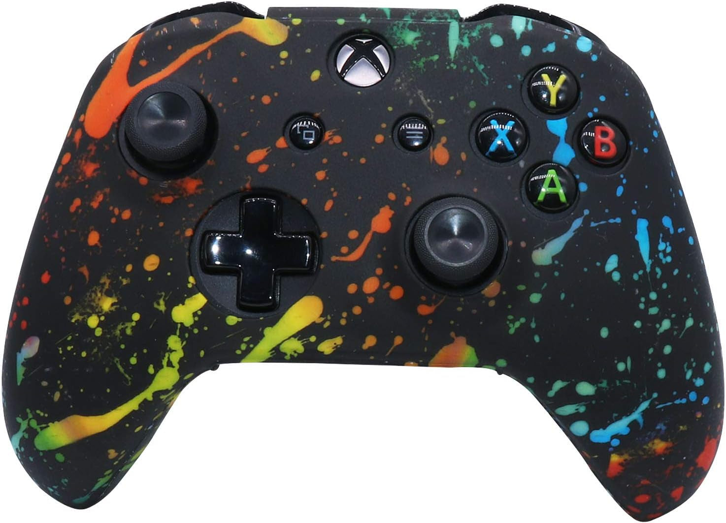 Controller Skin for Xbox One, Anti-Slip Silicone Controller Cover Protector Case Compatible for Xbox 1 Wireless/Wired Gamepad Joystick with 4 Thumb Grips Caps and Black Pro Thumb Grip X 8