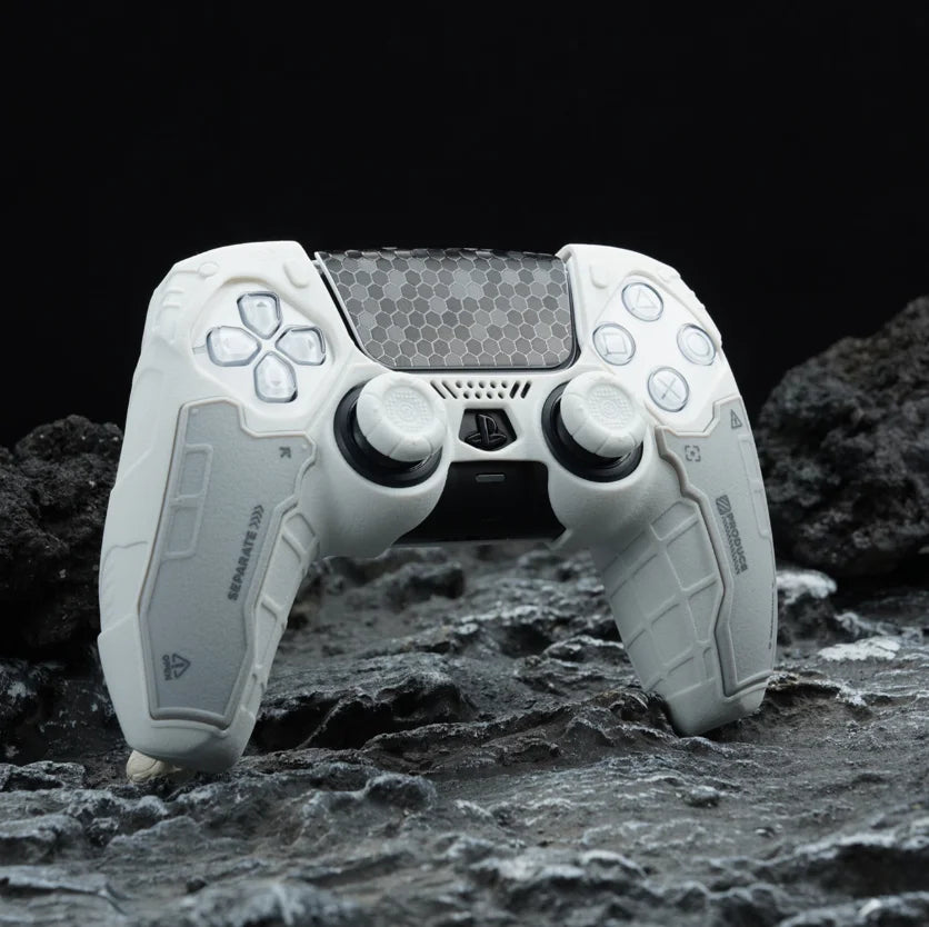 Tactical Mecha Matte Silicone Soft Protector Sticker Skin for Sony Dualsense 5 PS5 Controller Case Thumb Stick Grip Cap Cover