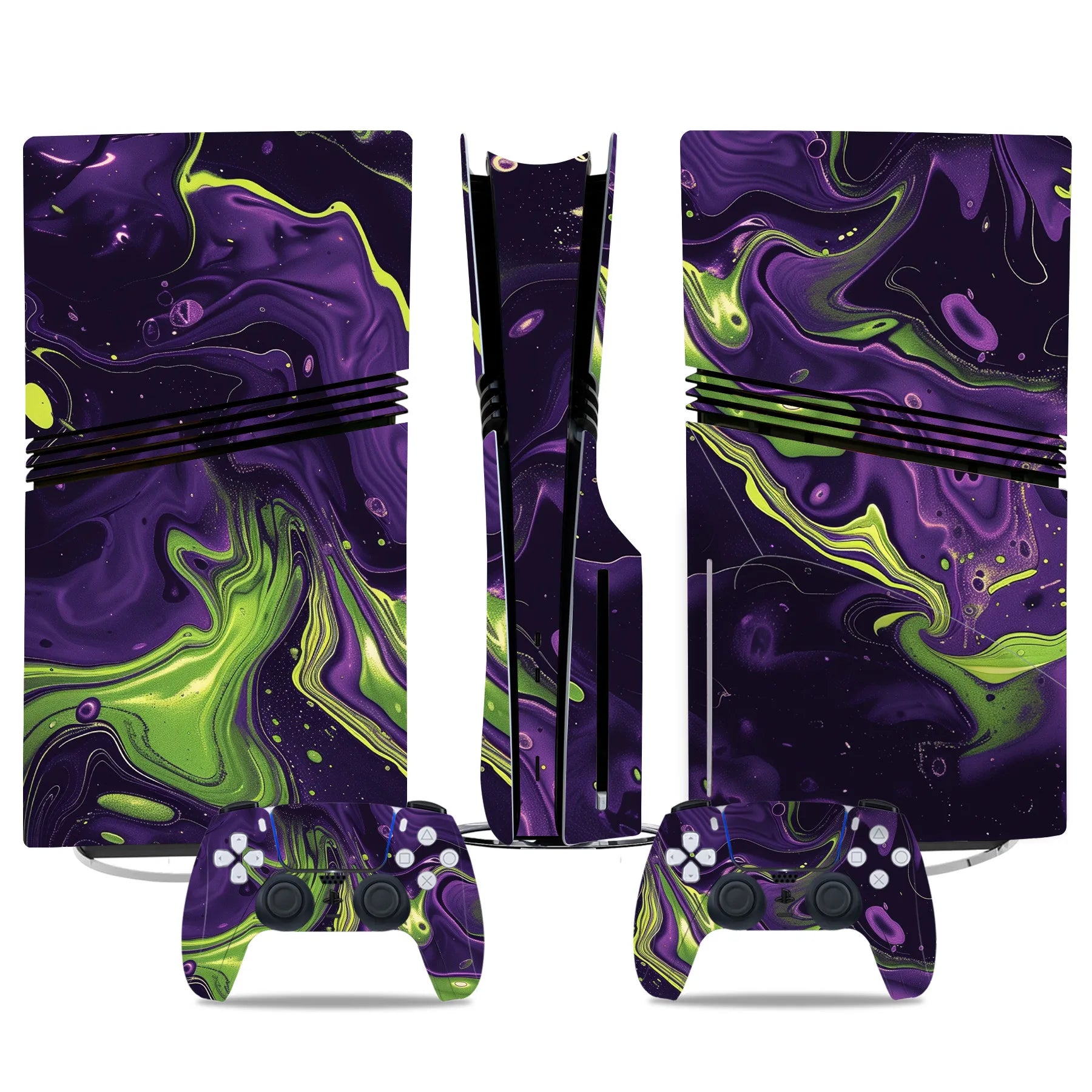 New Game PS5 Pro Disc Edition Skin Sticker Decal Cover for PS5 Pro Disc Console and 2 Controllers PS5 Skin Sticker