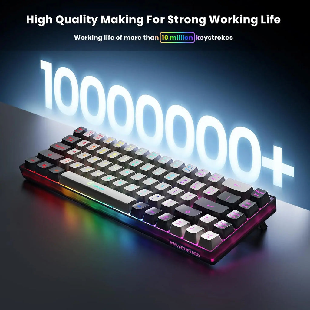Elevate Your Gaming Experience with the GEODMAER Rechargeable Wireless Backlit Keyboard - 68 Keys Membrane Design for PC in English/Spanish Layout