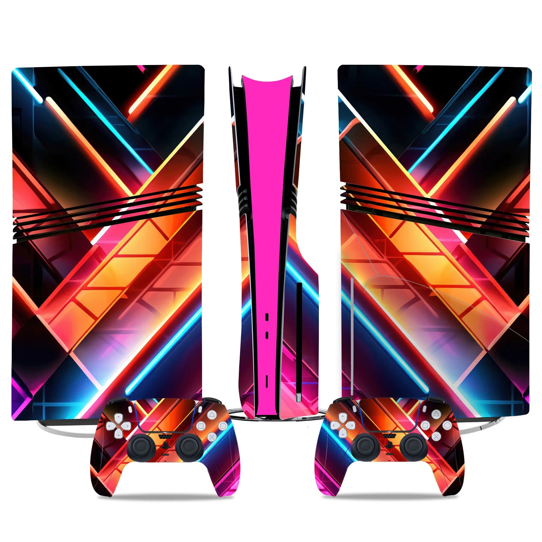 New Game PS5 Pro Disc Edition Skin Sticker Decal Cover for PS5 Pro Disc Console and 2 Controllers PS5 Skin Sticker