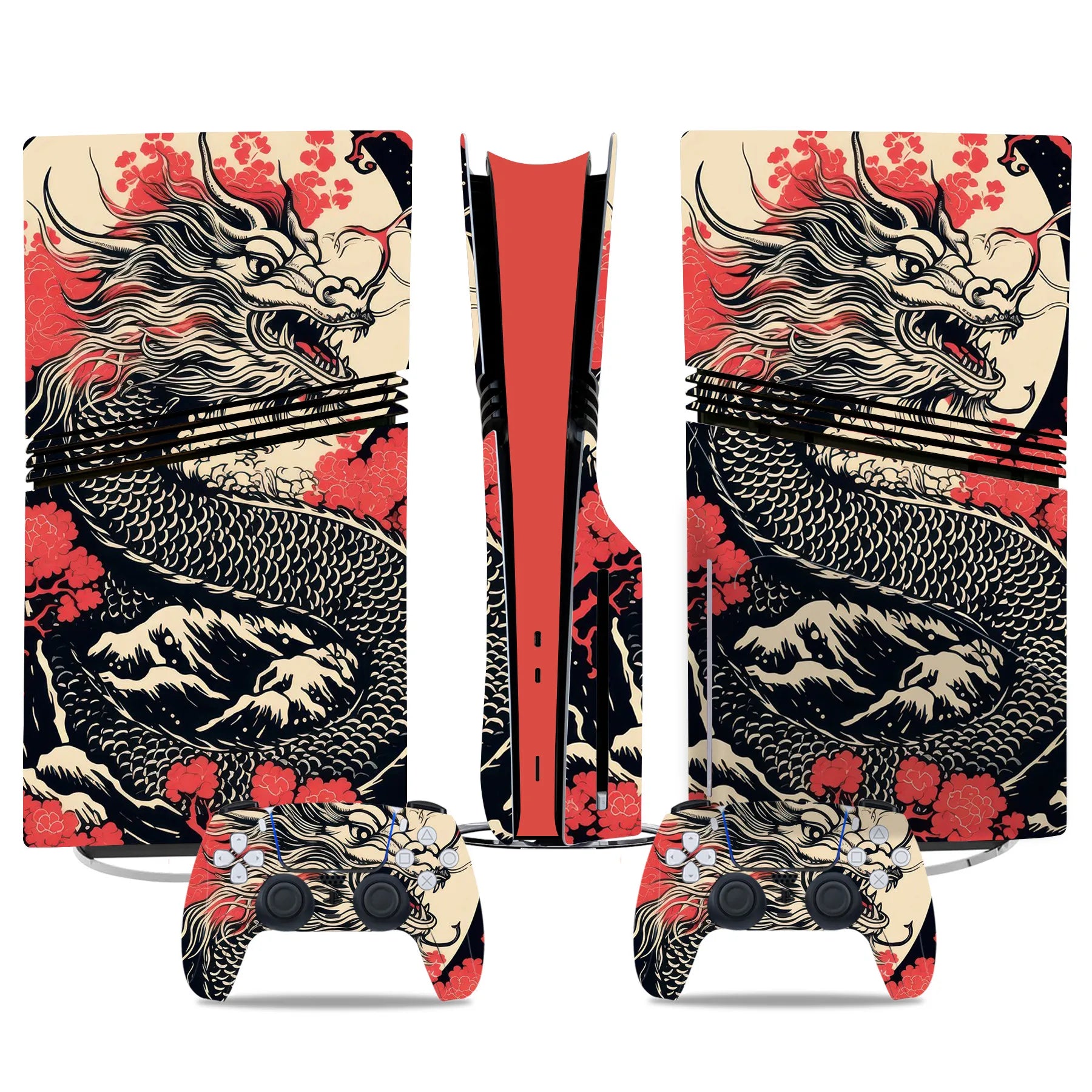 New Game PS5 Pro Disc Edition Skin Sticker Decal Cover for PS5 Pro Disc Console and 2 Controllers PS5 Skin Sticker