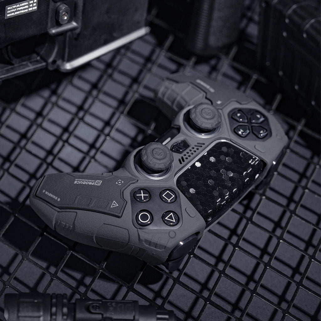Tactical Mecha Matte Silicone Soft Protector Sticker Skin for Sony Dualsense 5 PS5 Controller Case Thumb Stick Grip Cap Cover