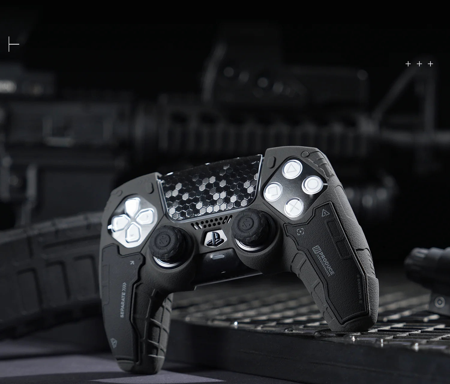 Tactical Mecha Matte Silicone Soft Protector Sticker Skin for Sony Dualsense 5 PS5 Controller Case Thumb Stick Grip Cap Cover