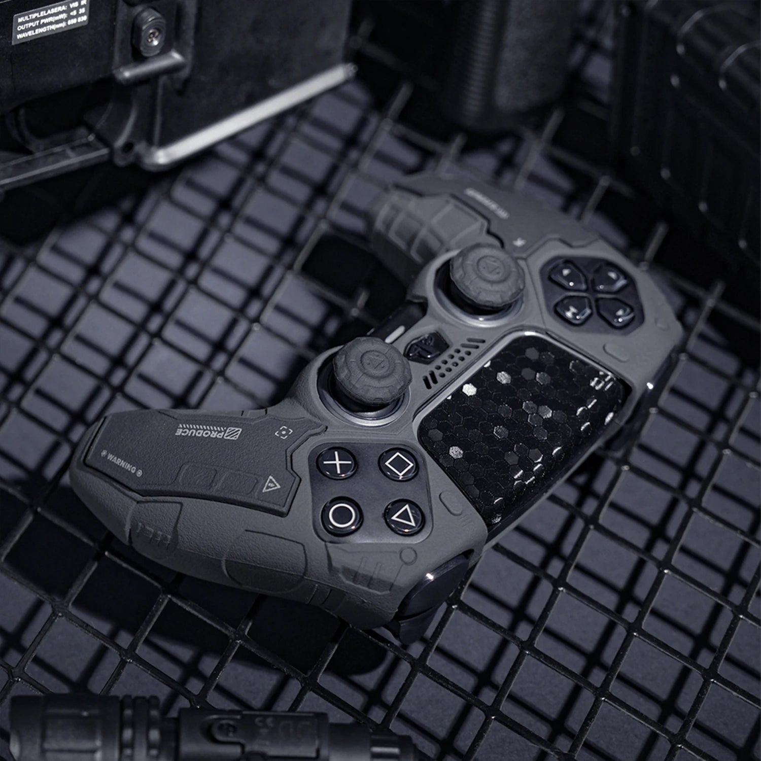Tactical Mecha Matte Silicone Soft Protector Sticker Skin for Sony Dualsense 5 PS5 Controller Case Thumb Stick Grip Cap Cover